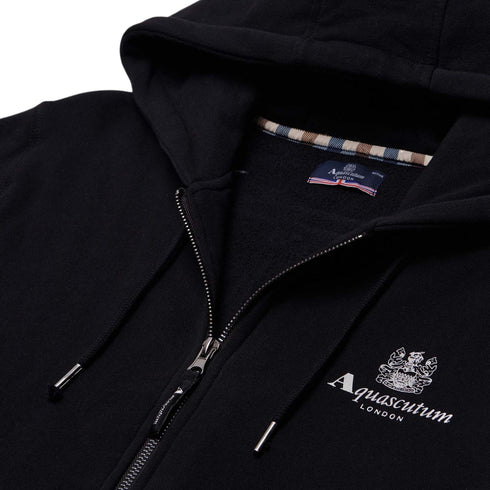ACTIVE SMALL LOGO FULL ZIP HOODIE FLEECE black S